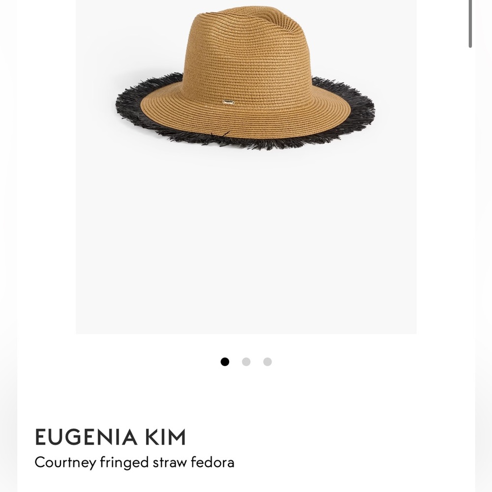 Eugenia Kim Tan and Black Fringed Hat NWT